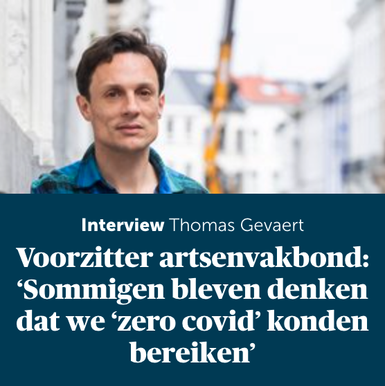 Voorzitter artsenvakbond: "Sommige bleven denken dat we 'zero covid' konden bereiken"